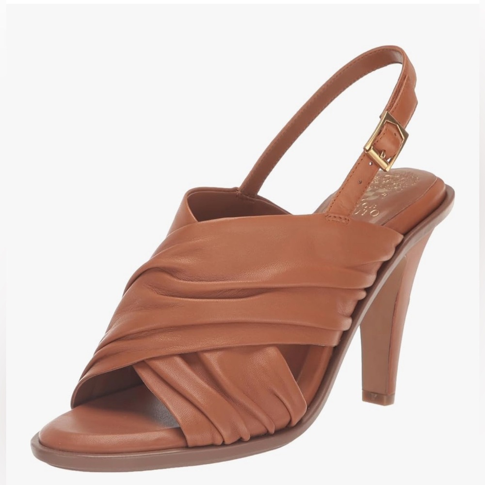 Vince Camuto Women's Fencheli Slingback Sandal Heel Size 9 Golden Walnut